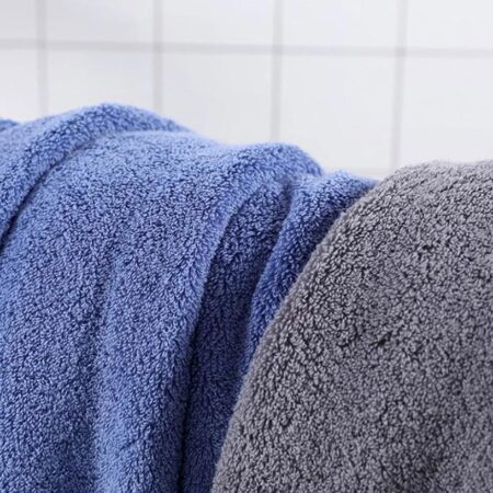3 Set Soft Absorbent Breathable Bath Towels Pure Cotton Medium, Large and Extra Large Bath Towels (Grey) - Image 5