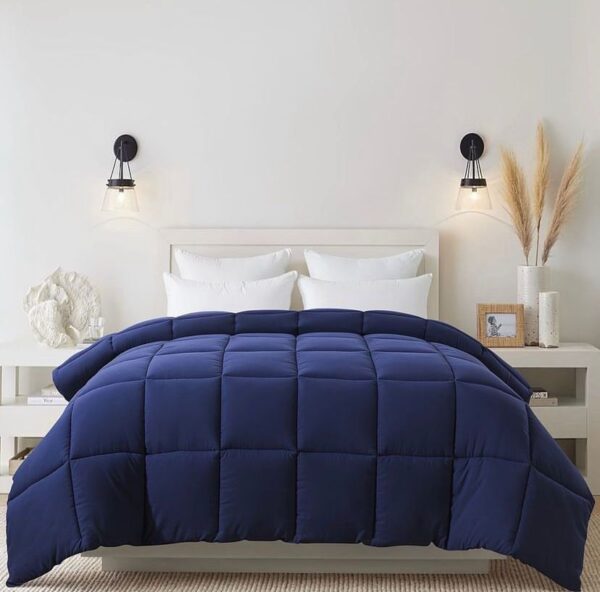 Blue alternative down duvet set