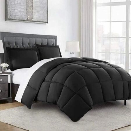 Black and white reversible duvet set