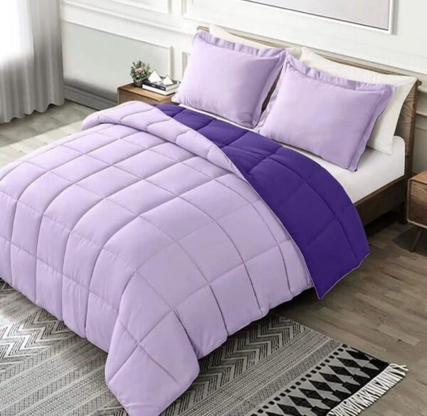 purple reversible comforter set