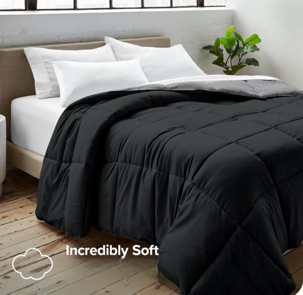 black and grey reversible duvet set