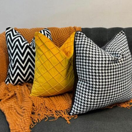 Dog Tooth Decorative 18x 18 Throw Pillow, Black and White Modern Pattern Square Throw Pillow for Chair Bed Couch Sofa Office Ideal Gift Pillow - Image 3