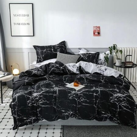 black marble duvet set