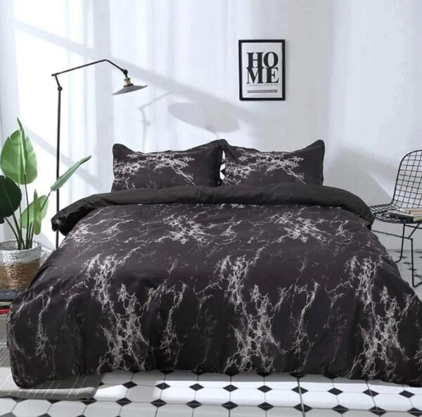 marble black duvet set