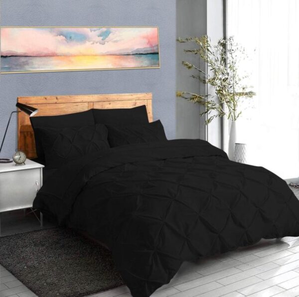 Pintuck black duvet set