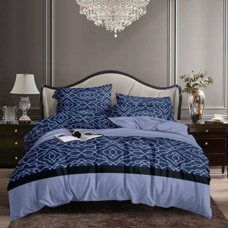 Blue geometric duvet set