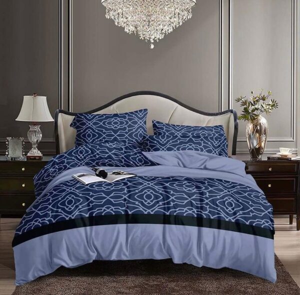 Blue geometric duvet set