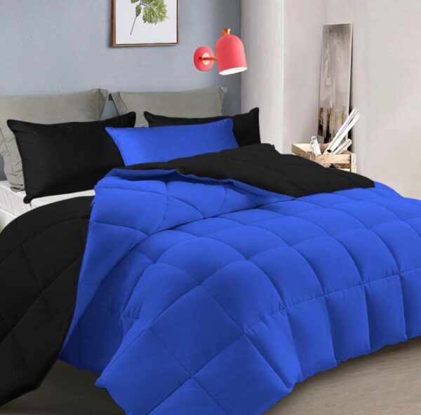 blue and black reversible duvet set