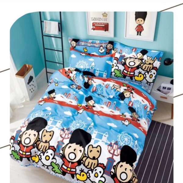 blue cartoon character duvet set