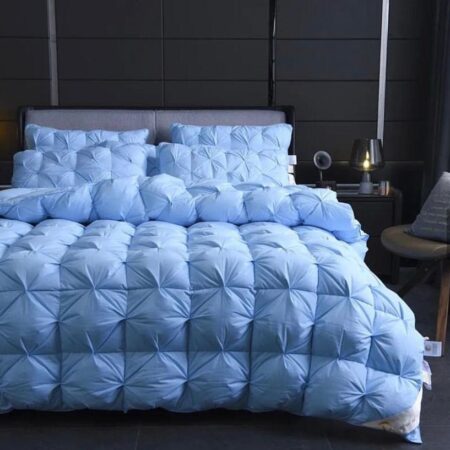 blue goose down pintuck duvet set