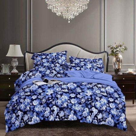 blue flower duvet set