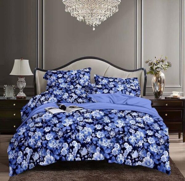 blue flower duvet set