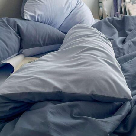 Blue and Light Blue Reversible Duvet set 4 by 6, 6 by 6, 6 by 6, 7 by 7 Sizes, Durable Soft and Breathable Duvet with Bedsheet and Pillowcases Set - Image 3