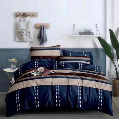 navy blue striped duvet cover