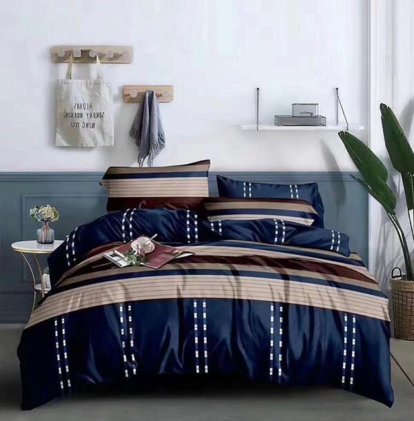 navy blue striped duvet cover