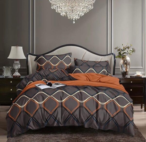 brown geometric duvet cover