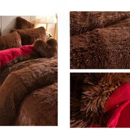 Fluffy Faux Fur Duvet Complete Set- Super Soft and Lush and Very Plush Duvet +Bedspread and Matching Pillowcases (Sizes: 4 by 6, 6 by 6, 6 by 7, 7 by 7) - Image 2