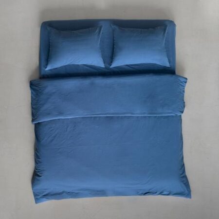 blue quilted duvet set