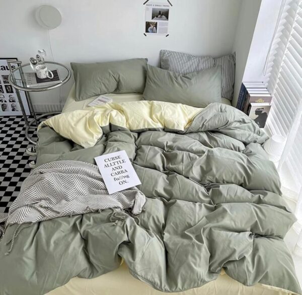 green reversible duvet cover