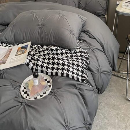 grey pintuck bedding set
