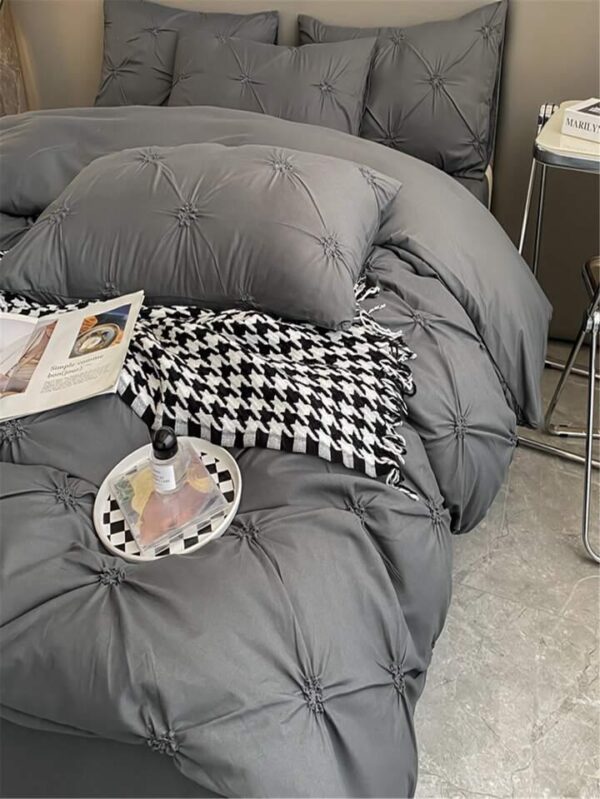 grey pintuck bedding set