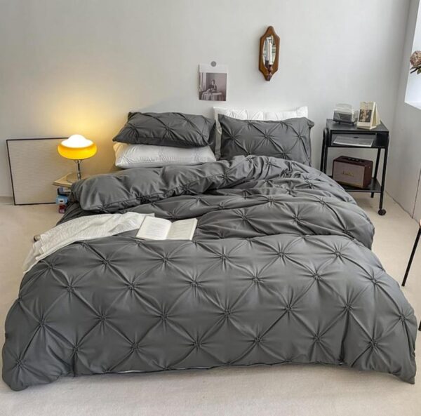 grey pinch pleated duvet