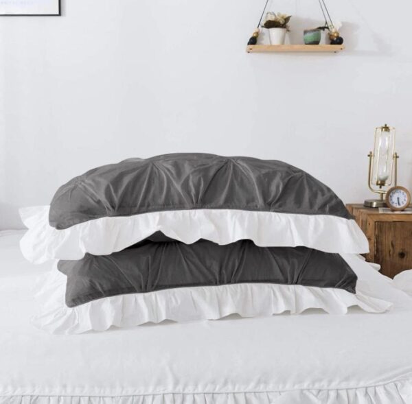 dark grey pintuck pillowcases