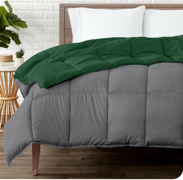 green and grey reversible duvet set