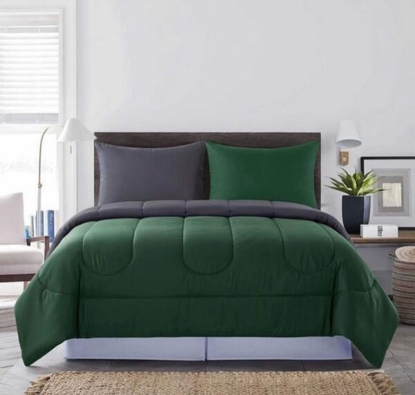 green and grey reversible duvet set