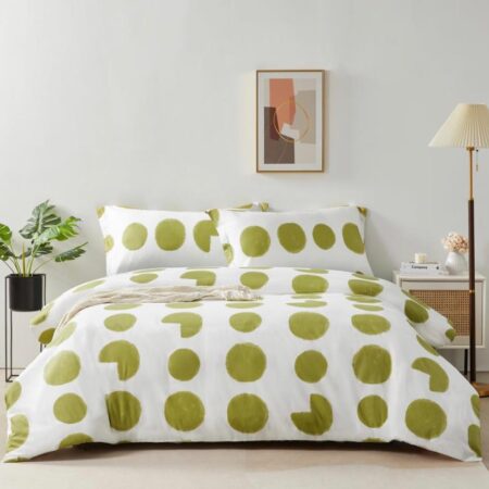 green polka dot duvet cover