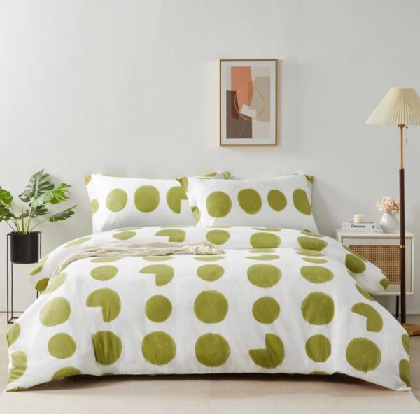 green polka dot duvet cover