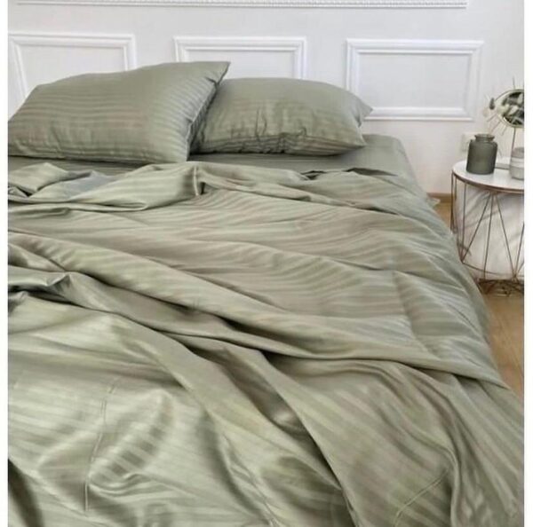 100% Cotton Stripes Green Bedsheet