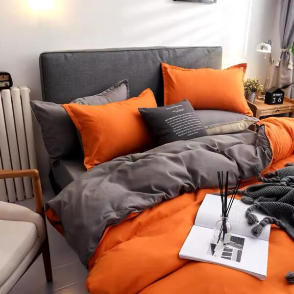 orange reversible duvet set