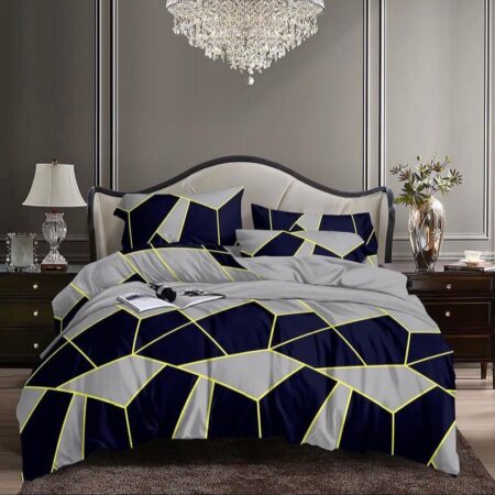 black and grey geometric duvet cover