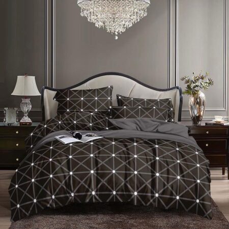 grey geometric duvet set