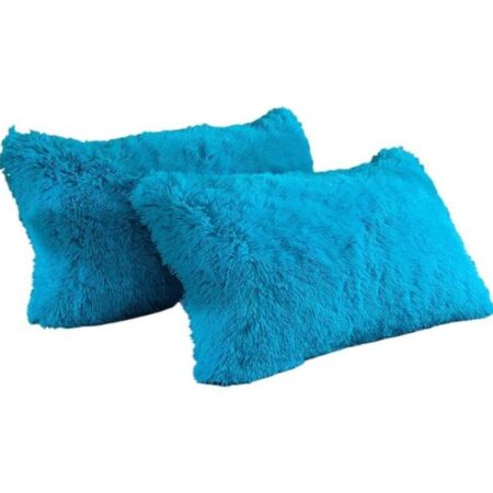 Lake Blue Fluffy Faux Fur Duvet Complete Set 4 by 6, 6 by 6, 6 by 7, 7 by 7 Sizes - Super Soft and Lush Fluffy Luxurious Blue Duvet +Bedspread and Matching Pillowcases Set - Image 4
