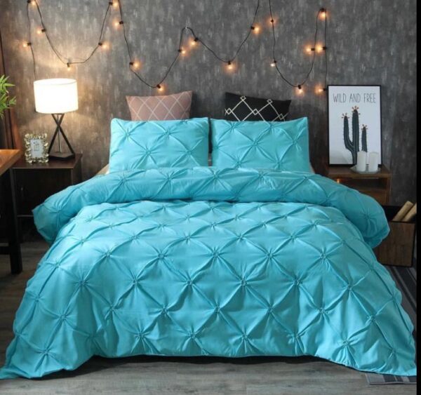 light blue pintuck duvet set