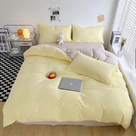 light yellow reversible duvet set