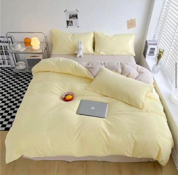 light yellow reversible duvet set