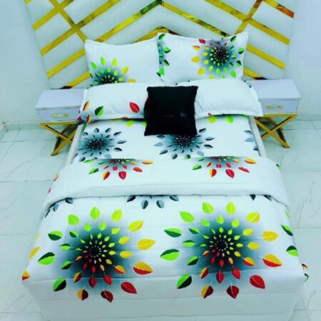 multicolor little leaf pattern duvet set