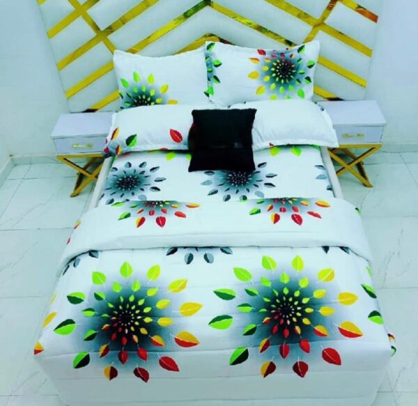 multicolor little leaf pattern duvet set