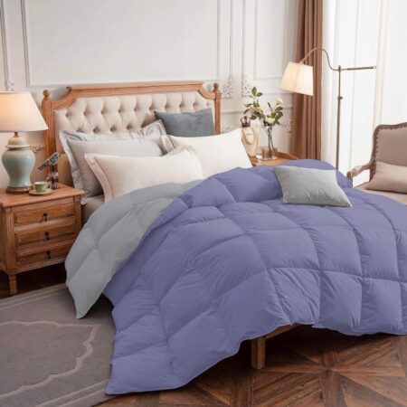 medium blue goose down duvet set