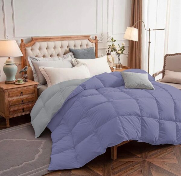 medium blue goose down duvet set