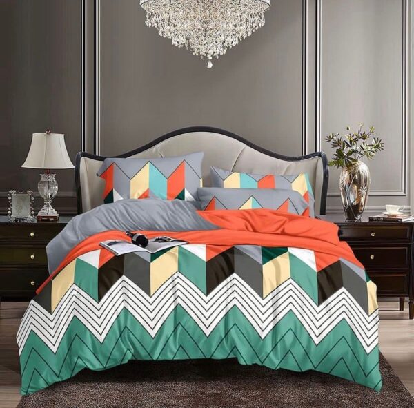 multicolor geometric duvet set