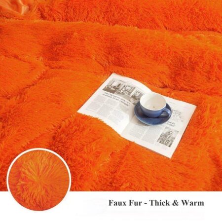 Plush Shaggy Duvet Set, Ultra Soft Fluffy Faux Fur 4-6 Pieces Bedding Sets (1 Fluffy Duvet 1Bedspread and Matching Pillowcases) Super Lush (4 by 6, 6 by 6, 6 by 7, 7 by 7) - Image 5
