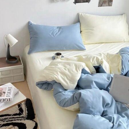 blue reversible duvet set