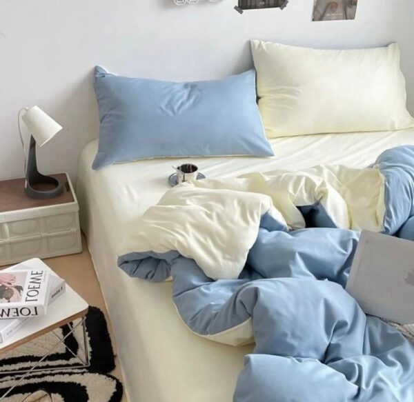 blue reversible duvet set