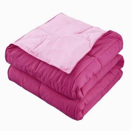 Solid Down Alternative 6 Piece Duvet Sets Pink/Hot Pink Reversible Duvet with Matching Pillowcases and Bed sheet Sets 4 by 6, 6 by 6, 6 by 7, 7 by 7 - Image 4