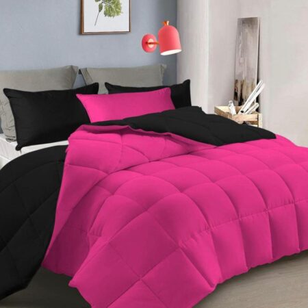 pink and black reversible duvet cover