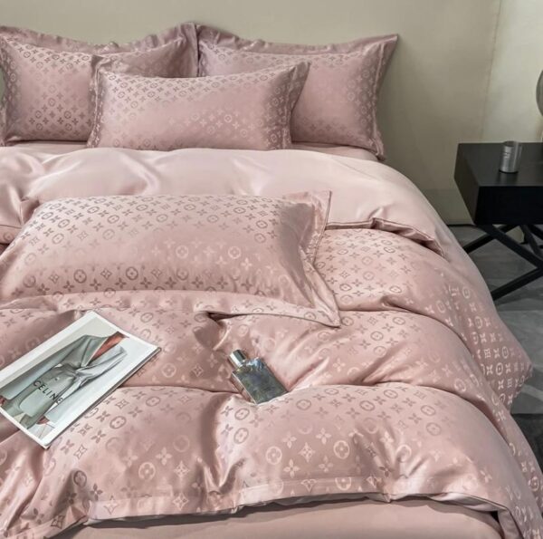 pink louis vuitton bedding set